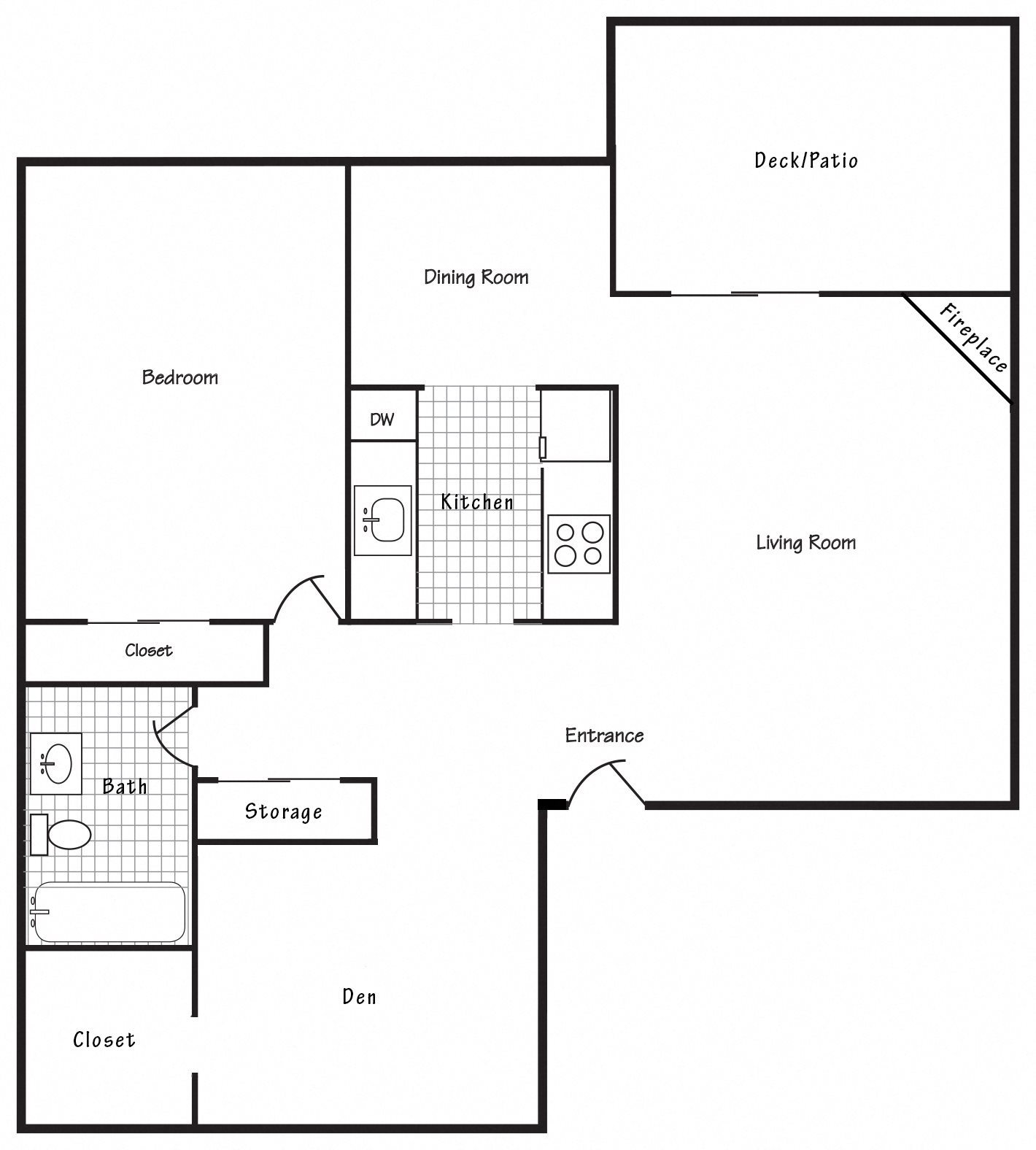1 Bed, 1 Bath, plus Den 1 Bed, 1 Bath, plus Den